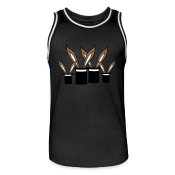 4 Bunnies Family Top Hat Magic Trick 4 Kids - Men's Basketball Jersey - black/white - Front - AI Model Male 185 dark (185cm)