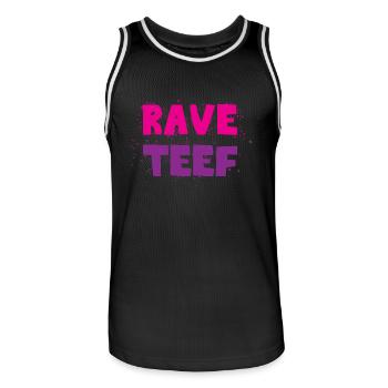 Rave teef - Men's Basketball Jersey - black/white - Front - AI Model Male 185 dark (185cm)