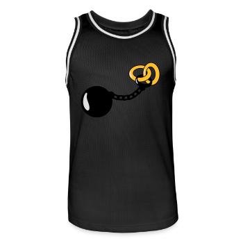 Wedding Rings - Men's Basketball Jersey - black/white - Front - AI Model Male 185 dark (185cm)