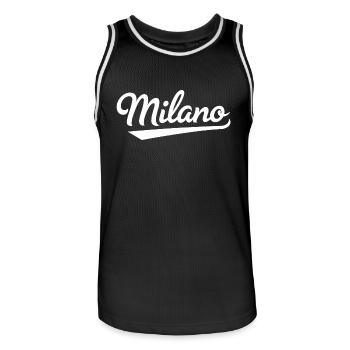 Milano - Maillot de basket Homme - noir/blanc - Devant - AI Model Male 185 dark (185cm)