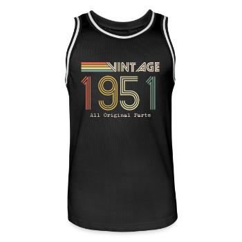 Episch und legendär, geboren 1951: 73. Geburtstag - Männer Basketball-Trikot - Schwarz/Weiß - Vorne - AI Model Male 185 dark (185cm)