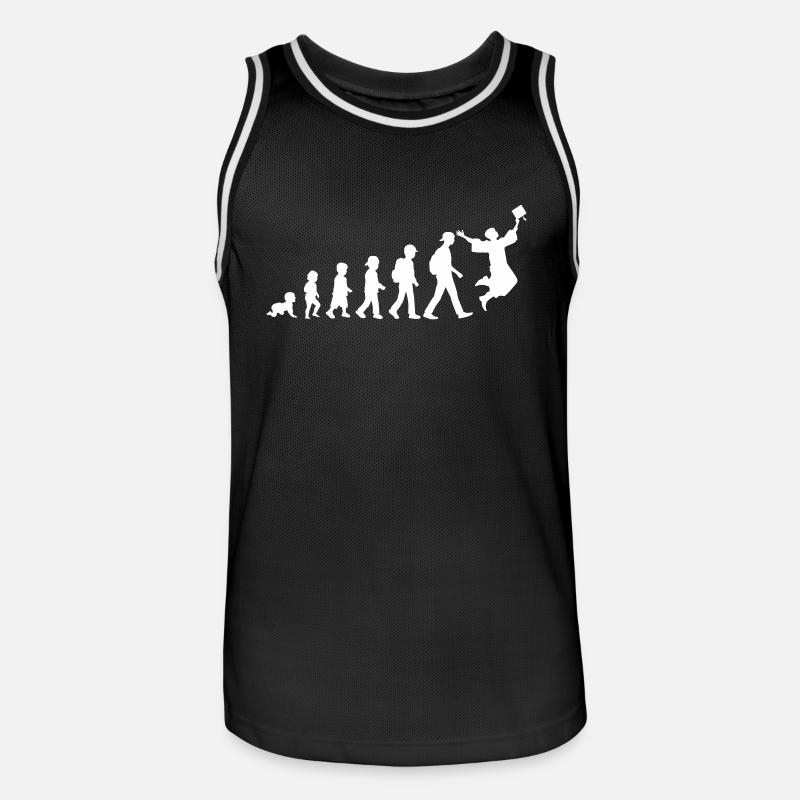 Evolution Schulkind Abiturient - Männer Basketball-Trikot - Schwarz/Weiß