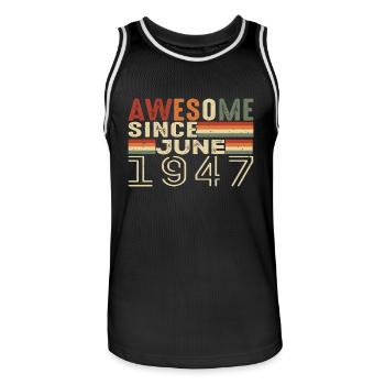 Juin 1947 Original 1947 Jubilé 1947 Juin 1947 - Maillot de basket Homme - noir/blanc - Devant - AI Model Male 185 dark (185cm)