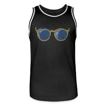 Laby Sonnenbrille 1 - Männer Basketball-Trikot - Schwarz/Weiß - Vorne - AI Model Male 185 dark (185cm)