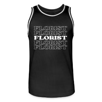 Florist Flower Arranger Floral Designer Flower - Men's Basketball Jersey - black/white - Front - AI Model Male 185 dark (185cm)