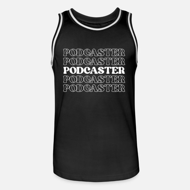Podcaster, Moderator, Radiomoderator - Männer Basketball-Trikot - Schwarz/Weiß