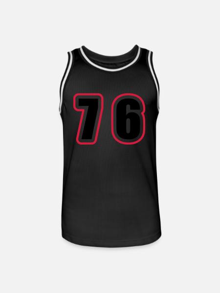 76 Number College - Men's Basketball Jersey - black/white