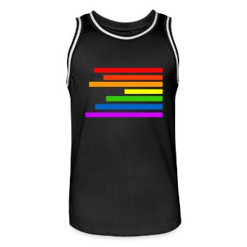 Regenbogen - Männer Basketball-Trikot - Schwarz/Weiß - Vorne - AI Model Male 185 dark (185cm)