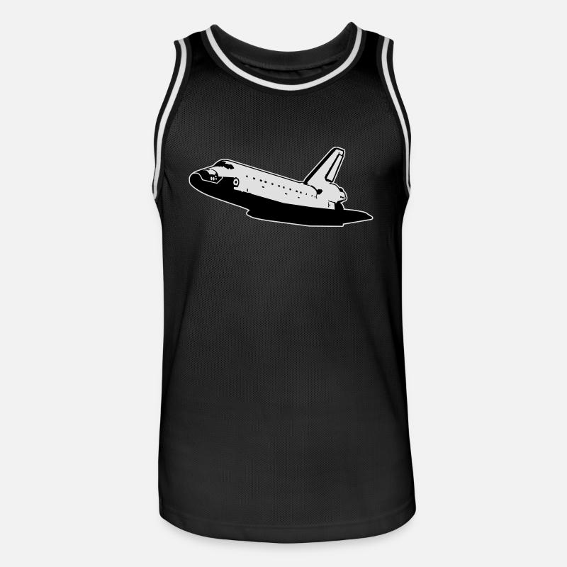 Navette spatiale (aucun emblèmes) - Maillot de basket Homme - noir/blanc