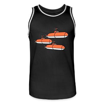 3 U-Boote Flotte Drei Geschwader Gruppe Team Crew - Männer Basketball-Trikot - Schwarz/Weiß - Vorne - AI Model Male 185 dark (185cm)