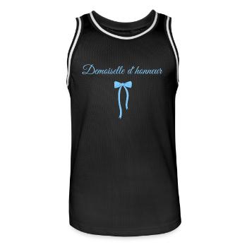 Blue Bow Bridesmaid - Men's Basketball Jersey - black/white - Front - AI Model Male 185 dark (185cm)