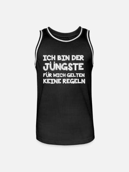 Ich bin der Jüngste - Männer Basketball-Trikot - Schwarz/Weiß