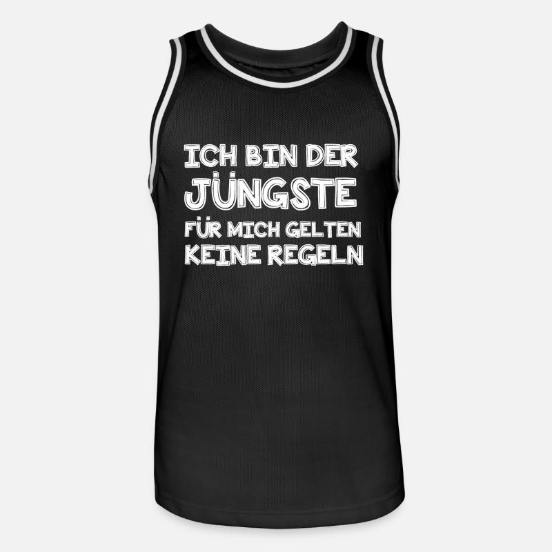 Ich bin der Jüngste - Männer Basketball-Trikot - Schwarz/Weiß