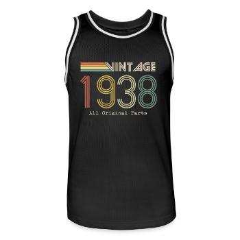 Episch und legendär, geboren 1938: 86. Geburtstag - Männer Basketball-Trikot - Schwarz/Weiß - Vorne - AI Model Male 185 dark (185cm)