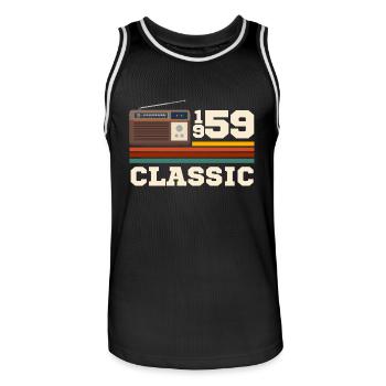 Anniversary 1959 retro classic - Men's Basketball Jersey - black/white - Front - AI Model Male 185 dark (185cm)