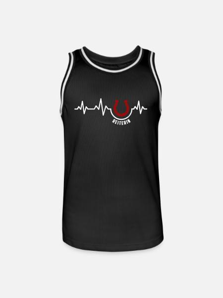 Heartbeat - Reiterin Reiter Reiten Pferd - Männer Basketball-Trikot - Schwarz/Weiß