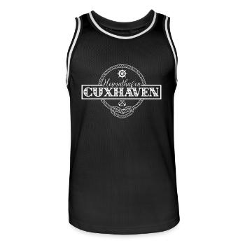 Heimathafen Cuxhaven - Männer Basketball-Trikot - Schwarz/Weiß - Vorne - AI Model Male 185 dark (185cm)