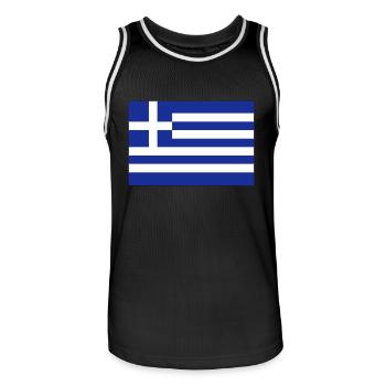 Greece Flag Accessories - Men's Basketball Jersey - black/white - Front - AI Model Male 185 dark (185cm)
