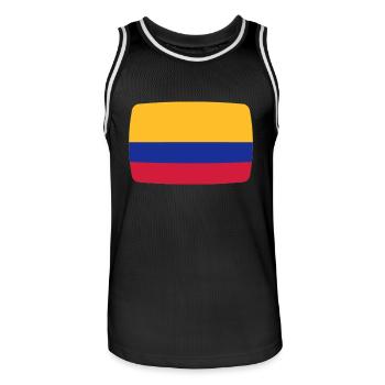 Kolumbien Fahne Kolumbien Flagge Colombia - Männer Basketball-Trikot - Schwarz/Weiß - Vorne - AI Model Male 185 dark (185cm)