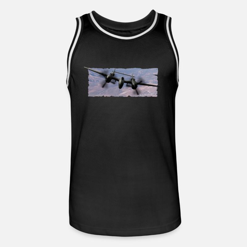 Die P-38 war ein - Männer Basketball-Trikot - Schwarz/Weiß