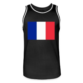 Drapeau français / French flag - Maillot de basket Homme - noir/blanc - Devant - AI Model Male 185 dark (185cm)