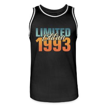 30e anniversaire 1993 Né 30 ans - Maillot de basket Homme - noir/blanc - Devant - AI Model Male 185 dark (185cm)