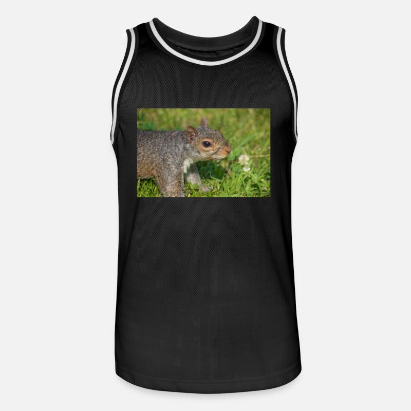 Grey squirrel Grauhörnchen Sciurus carolinensis - Men's Basketball Jersey - black/white