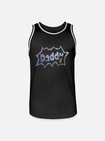 HerzefürDaddyII - Männer Basketball-Trikot - Schwarz/Weiß