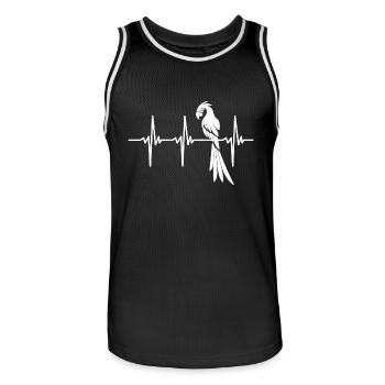 Heartbeat for elegant parrot - Men's Basketball Jersey - black/white - Front - AI Model Male 185 dark (185cm)