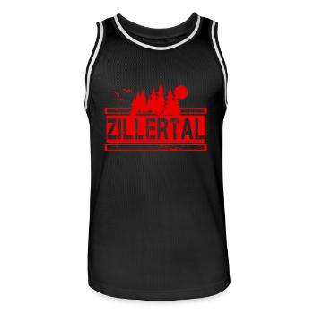 Zillertal red 7n vintage - Men's Basketball Jersey - black/white - Front - AI Model Male 185 dark (185cm)