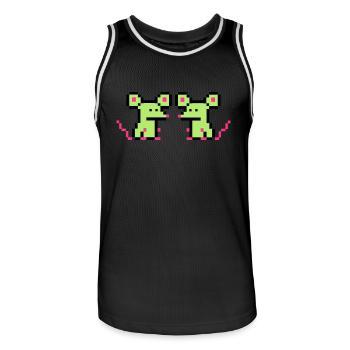 pixel mäuse - Männer Basketball-Trikot - Schwarz/Weiß - Vorne - AI Model Male 185 dark (185cm)