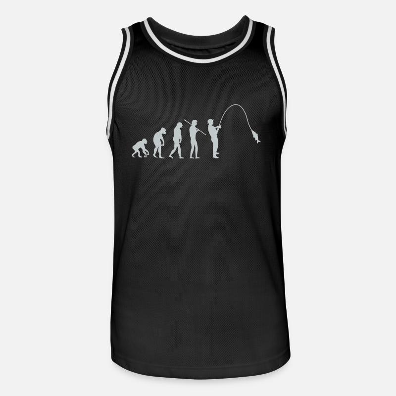 fishing evolution - Männer Basketball-Trikot - Schwarz/Weiß