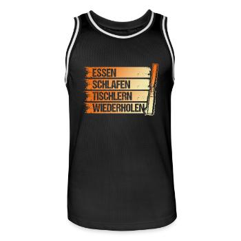 Schreiner Zimmermann Tischler - Männer Basketball-Trikot - Schwarz/Weiß - Vorne - AI Model Male 185 dark (185cm)
