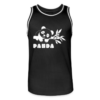 Panda Mignon Ours De Chine Animal Dire Idée Cadeau - Maillot de basket Homme - noir/blanc - Devant - AI Model Male 185 dark (185cm)