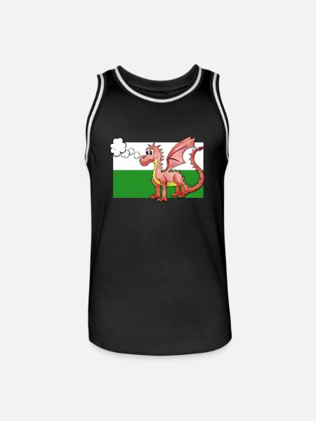 Puffing Welsh Dragon - Gregory - Men's Basketball Jersey - black/white