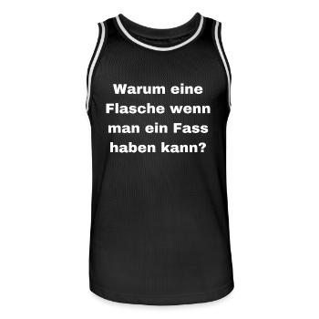 Warum eine Flasche Wenn man ein Fass haben kann - Männer Basketball-Trikot - Schwarz/Weiß - Vorne - AI Model Male 185 dark (185cm)