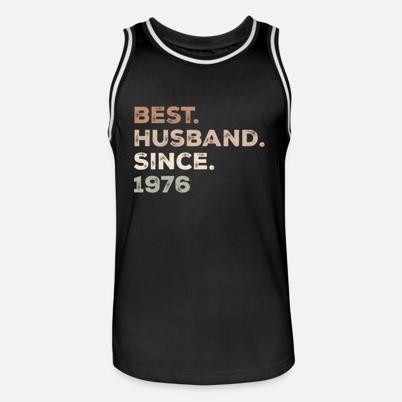 Bester Ehemann seit 1976 Jubiläumsgeschenk - Männer Basketball-Trikot - Schwarz/Weiß