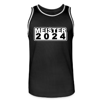 Meister 2024 - Männer Basketball-Trikot - Schwarz/Weiß - Vorne - AI Model Male 185 dark (185cm)