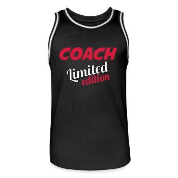 COACH LIMITIERTE AUFLAGE - Männer Basketball-Trikot - Schwarz/Weiß - Vorne - AI Model Male 185 dark (185cm)