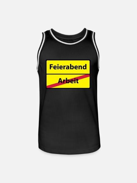 Arbeit Feierabend - Männer Basketball-Trikot - Schwarz/Weiß