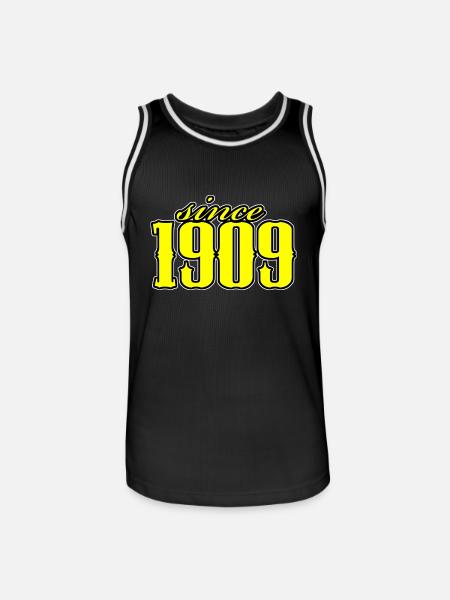 since 1909 (yellow) - Men's Basketball Jersey - black/white