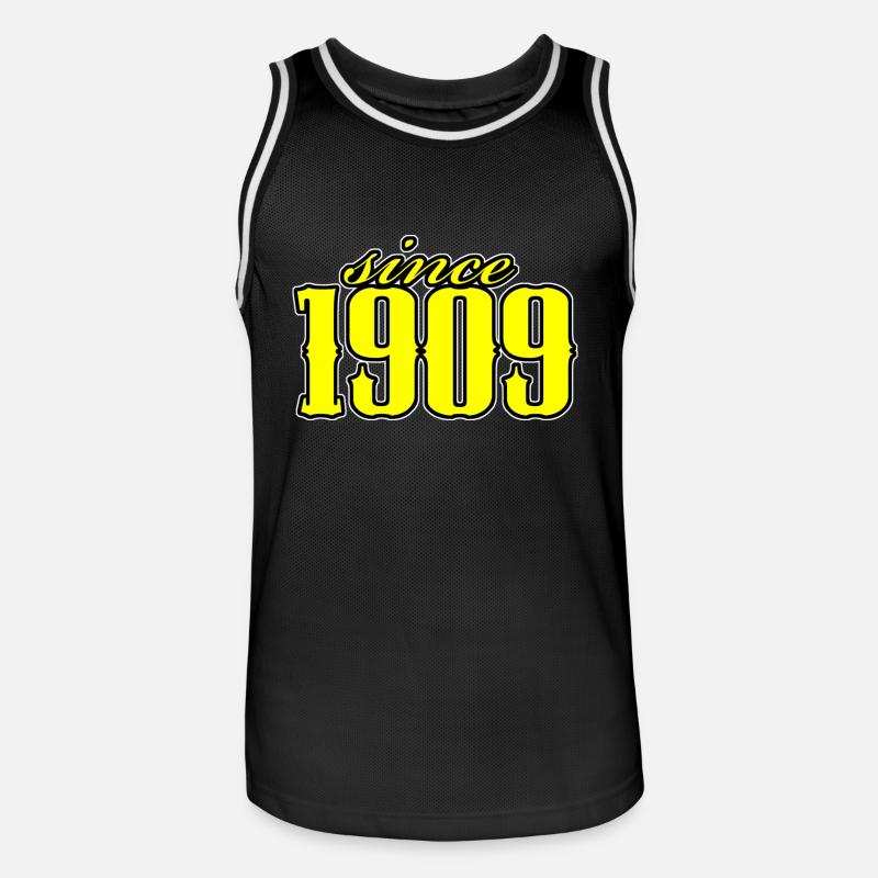 since 1909 (yellow) - Männer Basketball-Trikot - Schwarz/Weiß
