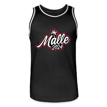 Malle 2024 - Männer Basketball-Trikot - Schwarz/Weiß - Vorne - AI Model Male 185 dark (185cm)