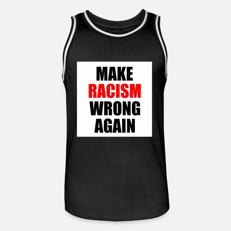 make racism wrong again - Men's Basketball Jersey - black/white