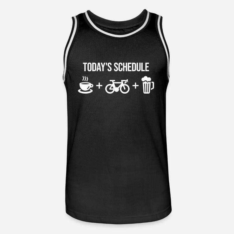 Il programma di oggi: caffè, ciclismo e birra - Maglia da basket per uomo - nero/bianco