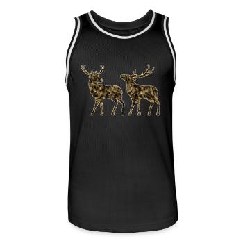 Cerf - Maillot de basket Homme - noir/blanc - Devant - AI Model Male 185 dark (185cm)