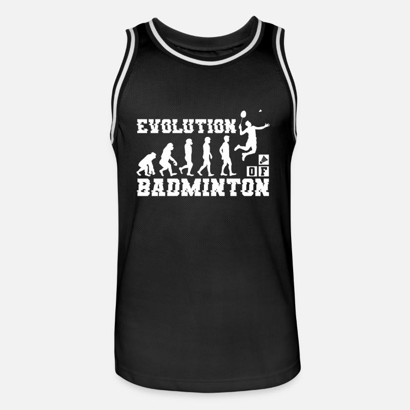 Badminton Evolution Silhouette - Männer Basketball-Trikot - Schwarz/Weiß