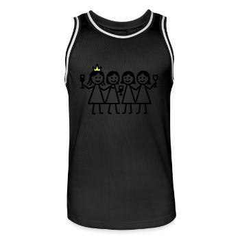 Hen Birthday - Men's Basketball Jersey - black/white - Front - AI Model Male 185 dark (185cm)