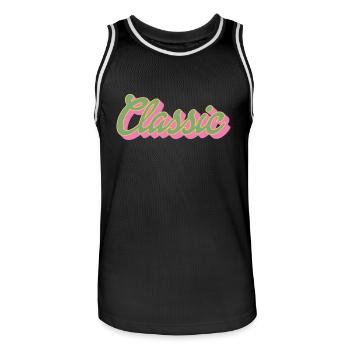 Classic Schriftzug | Farben änderbar - Männer Basketball-Trikot - Schwarz/Weiß - Vorne - AI Model Male 185 dark (185cm)