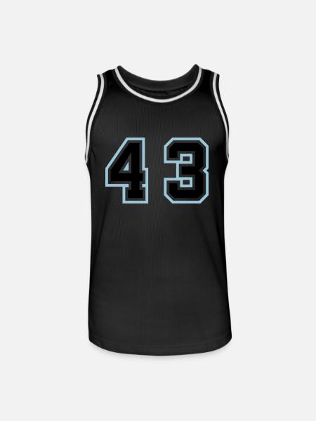 43 Symbole numérique - Maillot de basket Homme - noir/blanc